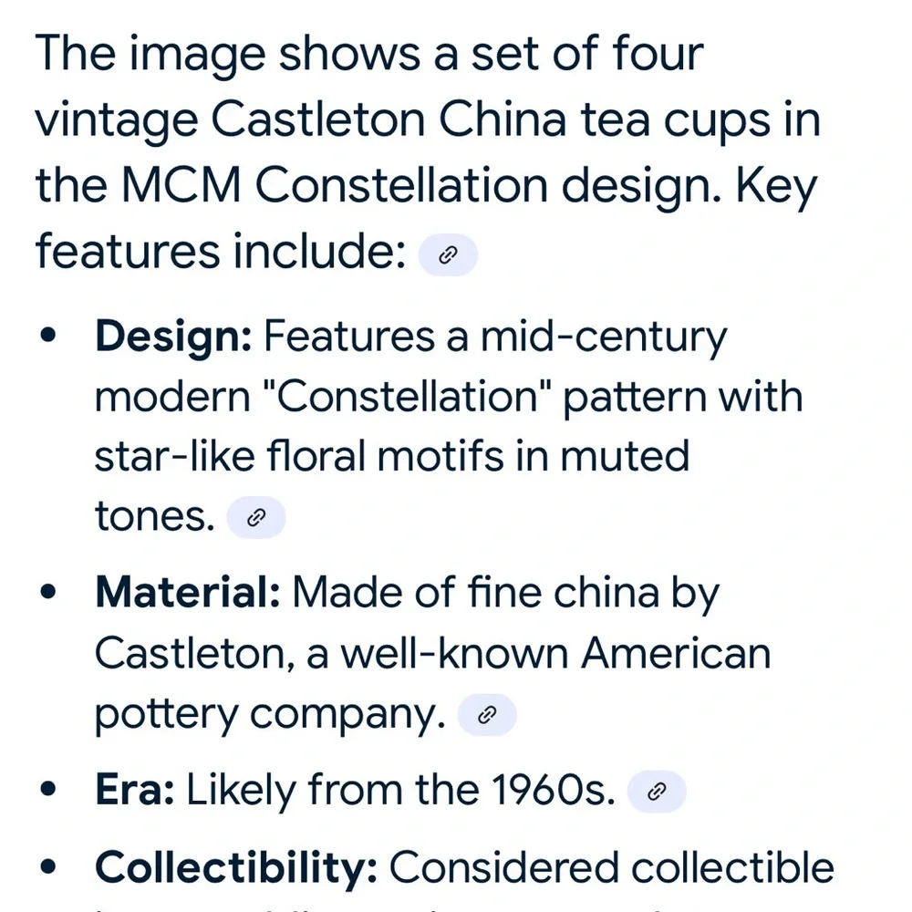Constellation Castleton Fine China Teacups Mid-Century Modern Atomic